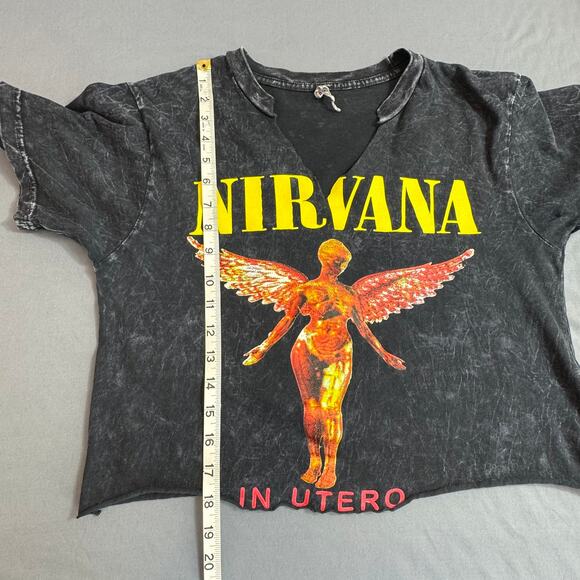 NIRVANA In Utero Band T-Shirt Small Distressed Grunge Y2K Rock Tee Alt Street - Picture 3 of 6